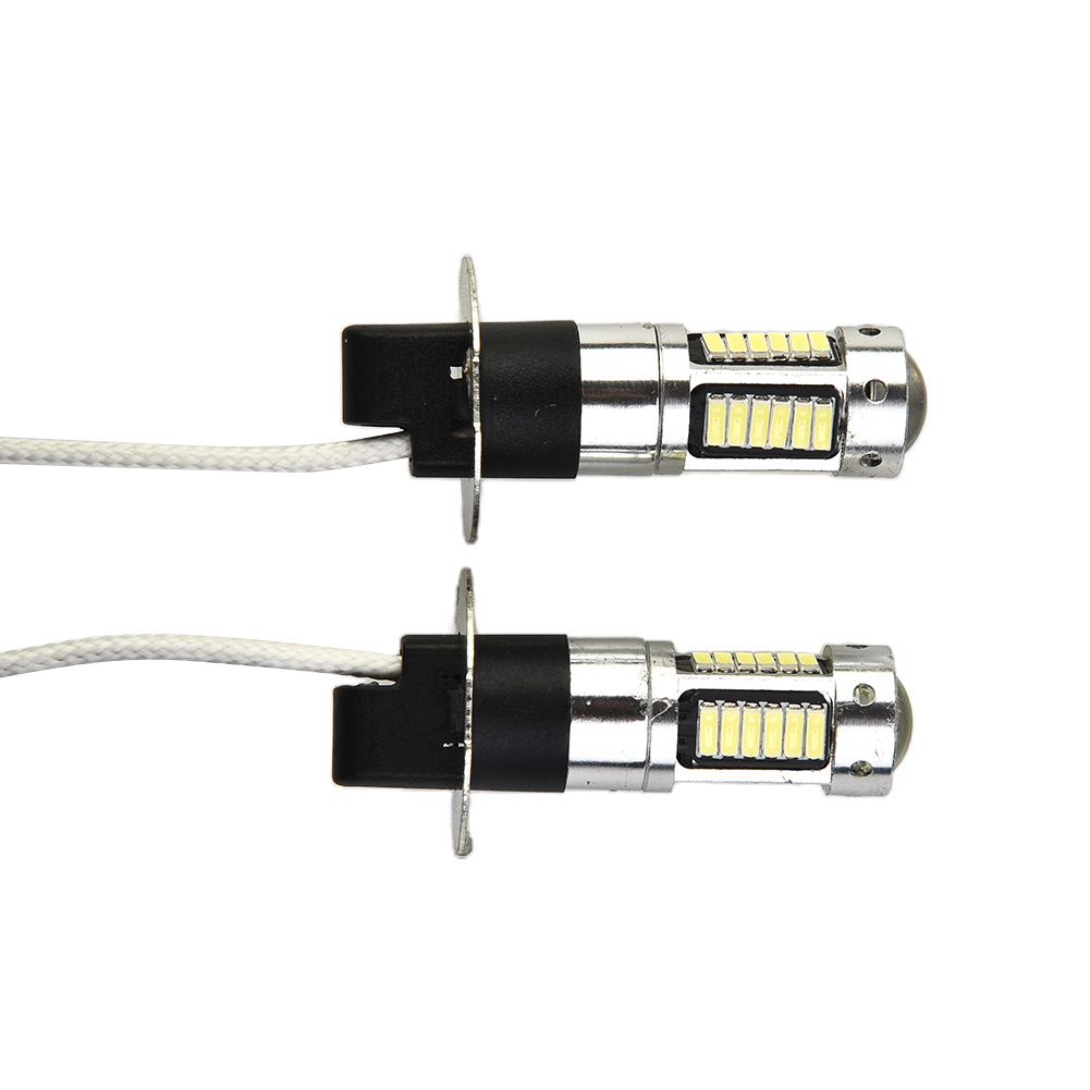 2pcs รถ H3 ไฟ LED หมอกโคมไฟวิ่งกลางวันหลอดไฟ Super Bright CANbus 6000K โคมไฟสีขาว