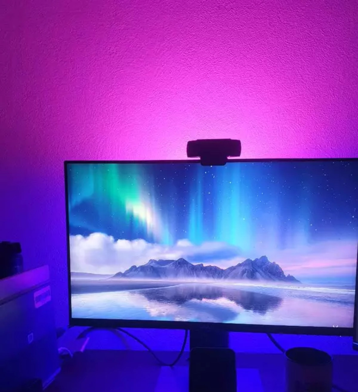 Luz de tubo RGB colorida, USB Night Light, Roxo e azul, Lâmpada para quarto, Luz de preenchimento pendurada portátil, foto, 17cm, 32cm