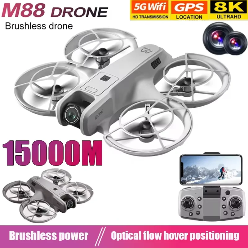 2025 novo drone m88 8k wifi gps profissional hd fotografia aérea aeronaves de controle remoto hd câmera dupla quadcopter uav brinquedo presente