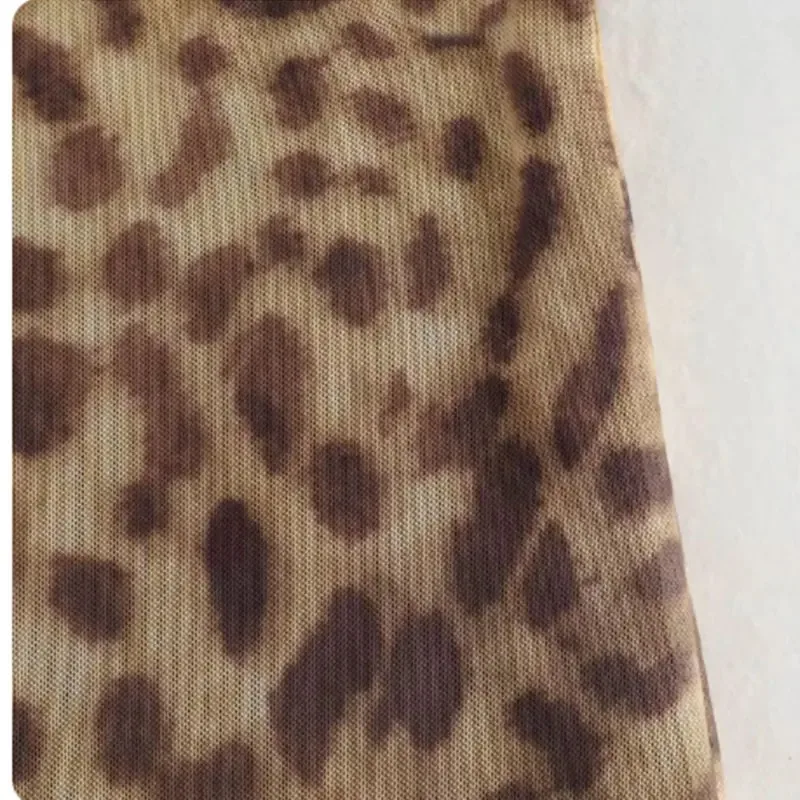 Gonna longuette in tulle leopardato da donna 2024 moda estiva vita alta elastico in vita gonne lunghe streetwear