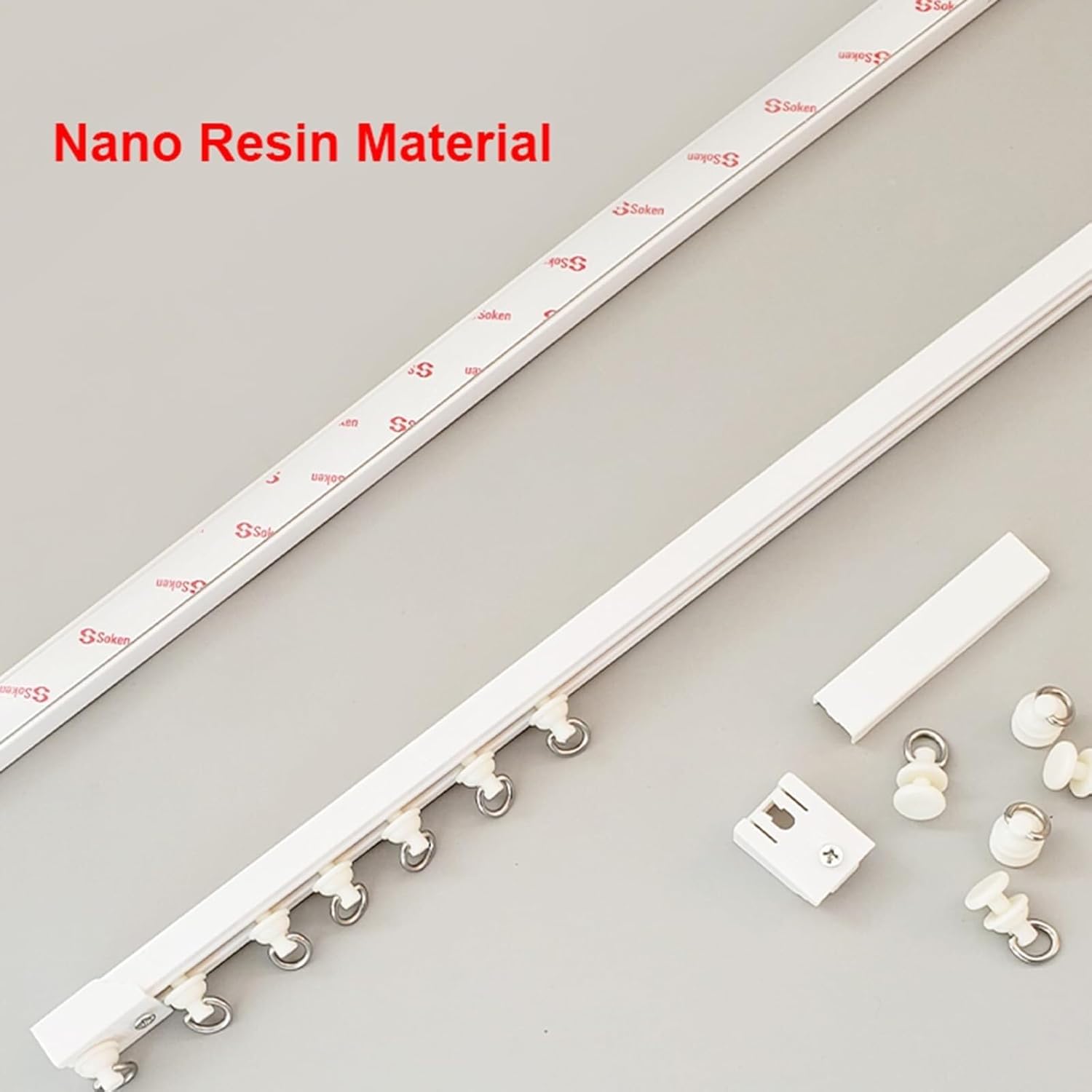 Autoadhesivo, Divisores De Ambiente, Riel De Cortina Montado En El Techo O En La Pared, Fácil De Cortar A Medida (techo blanco M