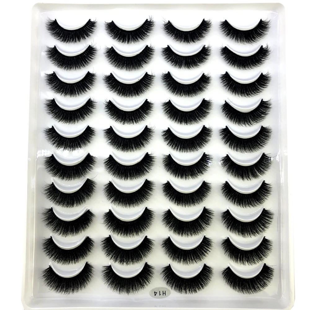 2023 New 20 pairs natural long 3D mink false eyelashes fake lashes makeup kit Mink Lashes extension eye lashes short eyelashes