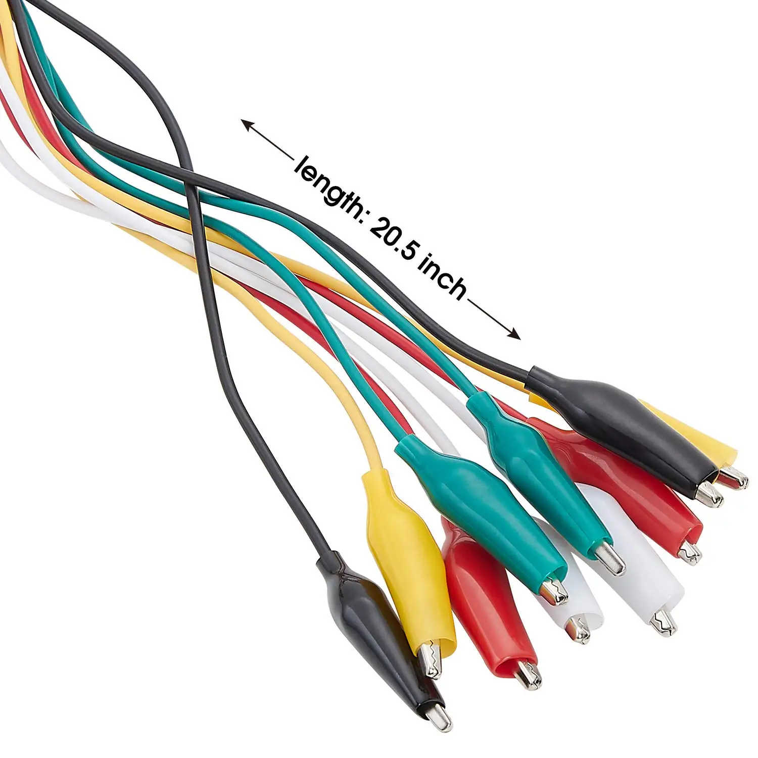 10 Stück 50 cm 35 mm Krokodilklemmen, doppelseitige Clips, Krokodilkabel, Krokodilüberbrückungsdraht, Messleitungen, Krokodilklemmen