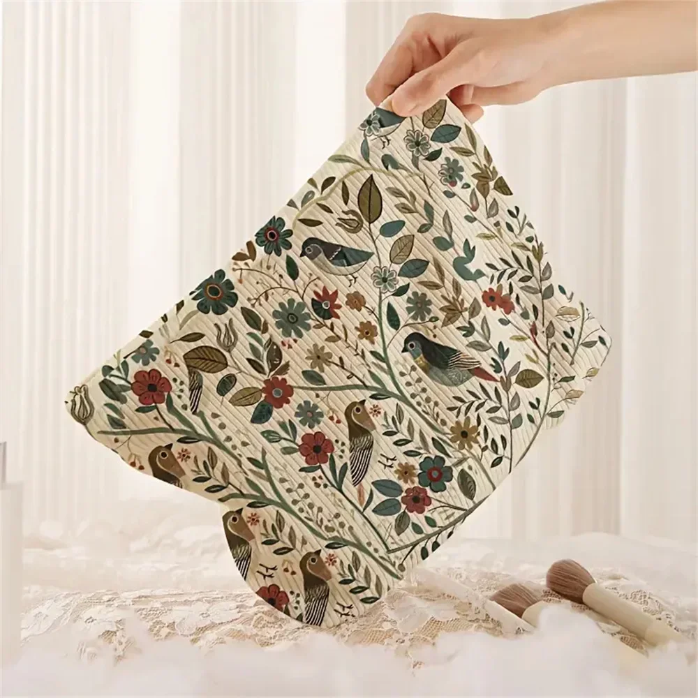 1pc 화장품 가방 지점 새 패턴 여성 메이크업 가방 코듀로이 화장품 보관 가방 휴대용 통근 여행 세면 용품 가방