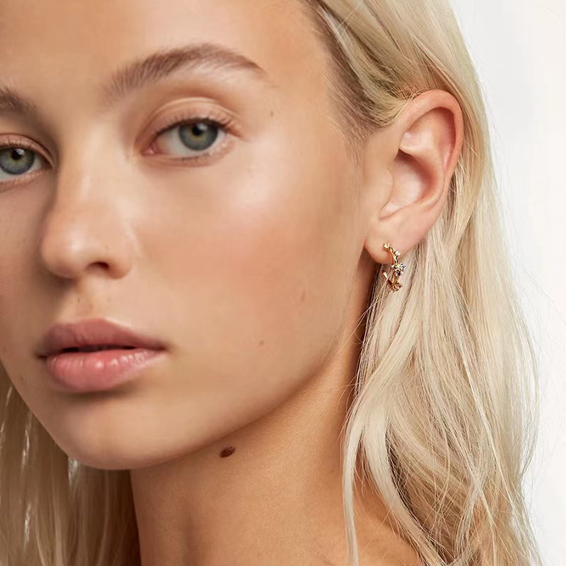 Pendientes redondos de Plata de Ley 925, pendientes de circonia coloridos a la moda, regalo de cumpleaños para joyería fina para mujer