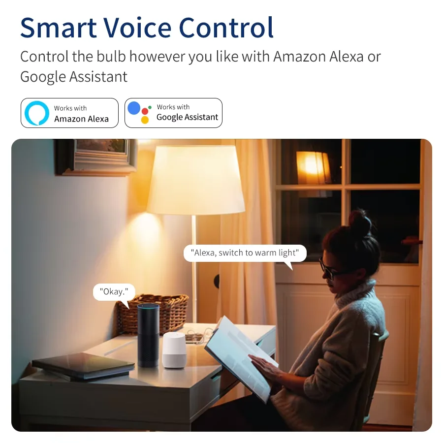 E27 Tuya WiFi Lampadina a LED AC 220V 110V Lampada a LED 10W 15W 20W Smart Alexa Smart Life APP Google Assisant Echo Controllo vocale