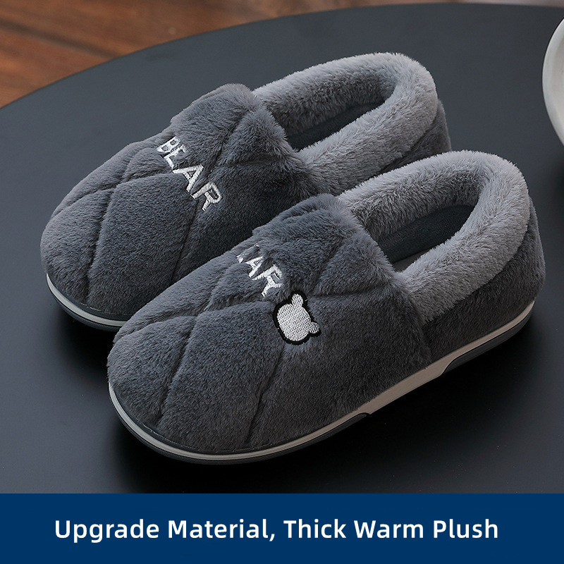 Tamanho grande 48 49 homens casa chinelos inverno quente de pelúcia slides casais apartamentos interiores anti-deslizamento sapatos de quarto feminino outono peludo slides