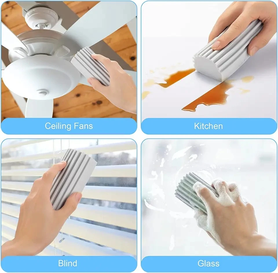 รถ Magical ฝุ่นทําความสะอาดฟองน้ํา Baseboard Cleaner Duster ฟองน้ําเครื่องมือ Reusable Dusters สําหรับทําความสะอาดผ้าม่านช่องระบายอากาศ