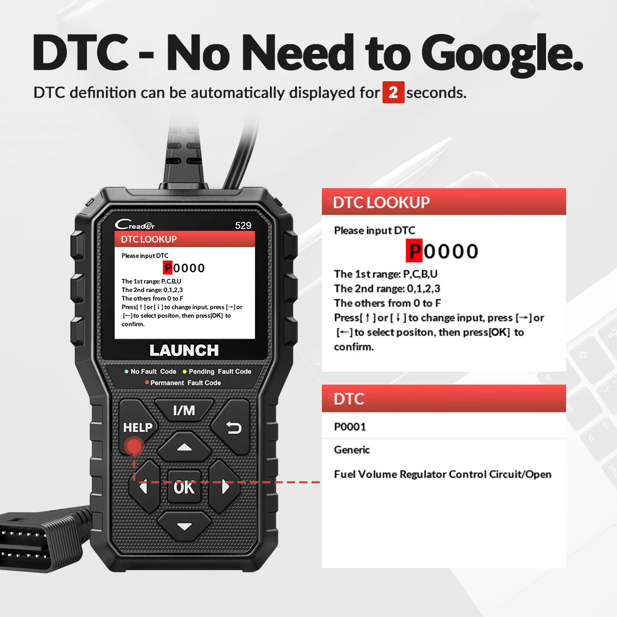 Nouveau launch Creader 529 OBD2 Scanner outil de Diagnostic automobile OBDII lecteur de Code Code défaut lire OBD Scan bricolage lecteur de Code CR529