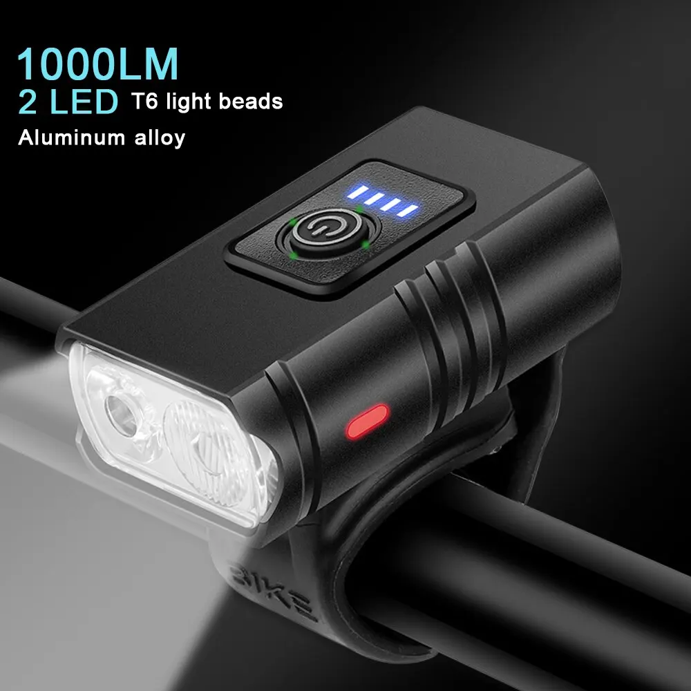 BK02 luce per bici USB ricaricabile T6 LED luci per bicicletta 6 modalità torcia MTB faro per bicicletta per bicicletta lampada anteriore per bicicletta