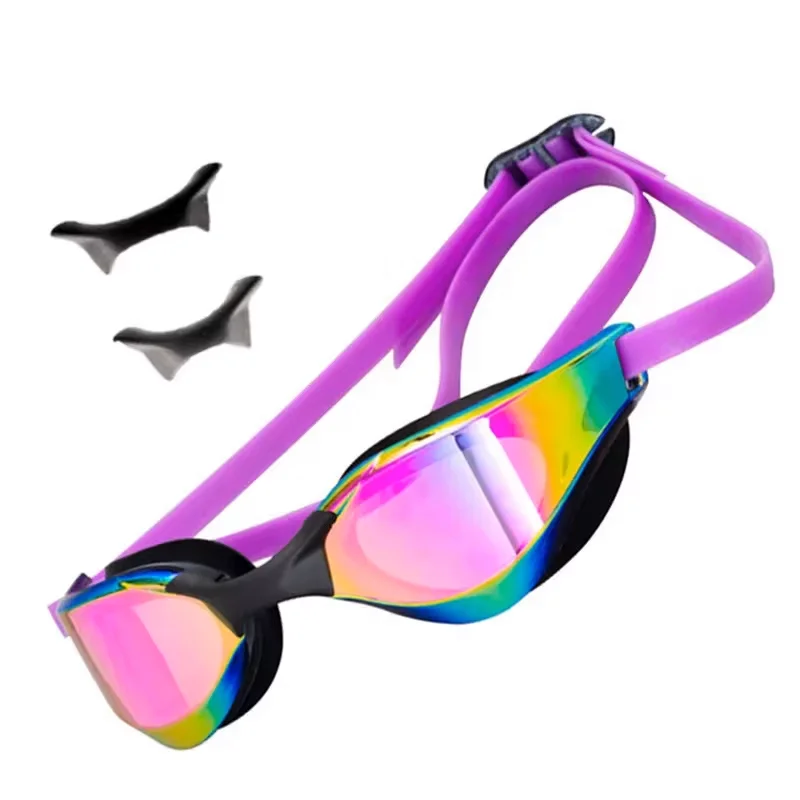 Gafas de natación profesionales antivaho HD, gafas de protección a prueba de fugas, gafas de natación de silicona ajustables para hombres y mujeres