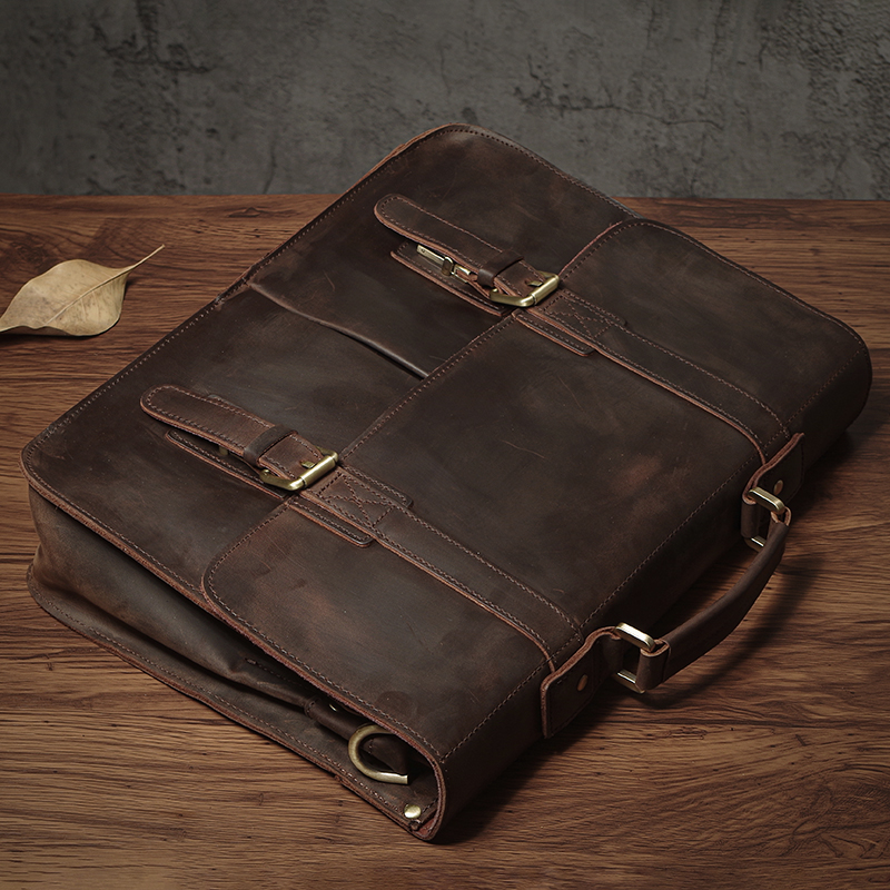 Nuka maleta executiva masculina de couro genuíno bolsa de negócios superior do vintage bolsa de ombro homem escritório portátil saco do mensageiro