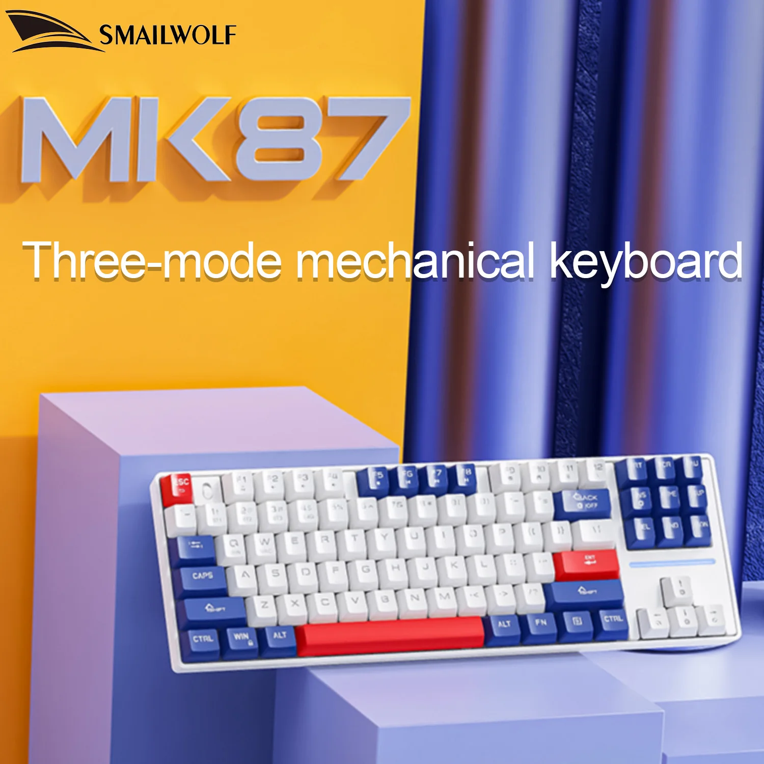 SMAILWOLF MK87 Teclado mecánico inalámbrico Bluetooth juego de deportes electrónicos teclado personalizado con enchufe caliente de tecla completa