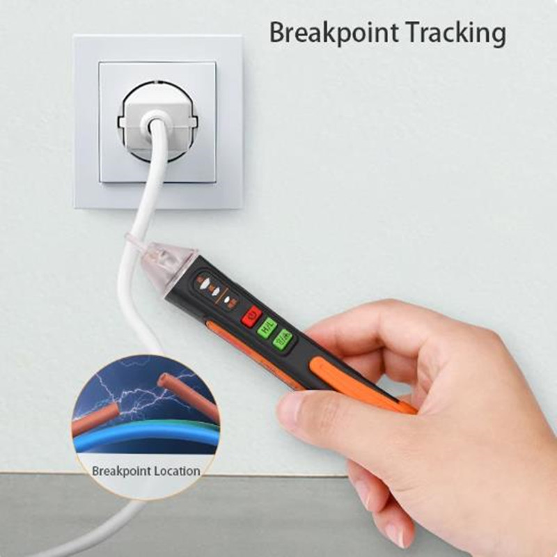 T-02A Detector de voltaje sin contacto herramientas eléctricas indicador de voltaje probador pluma prueba de voltaje buscador de punto de interrupción inteligente 12-1000V