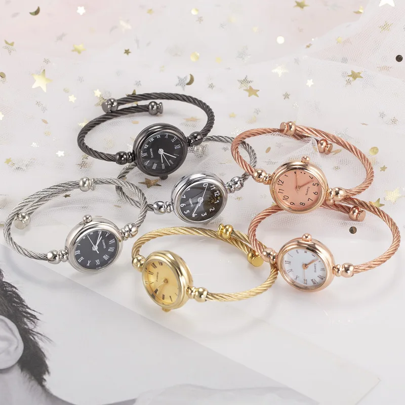 2 pçs moda de luxo relógio feminino ouro pulseira fina senhoras relógio para pulseira montre femme feminino relógio de pulso feminino relojes