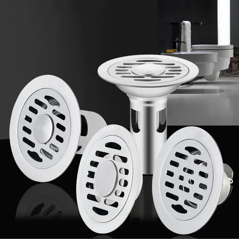 Desagües de suelo de acero inoxidable, escurridor antiolor, cubierta de colador de ducha, fuga de tierra para bañera, accesorios de Hardware para cocina y baño