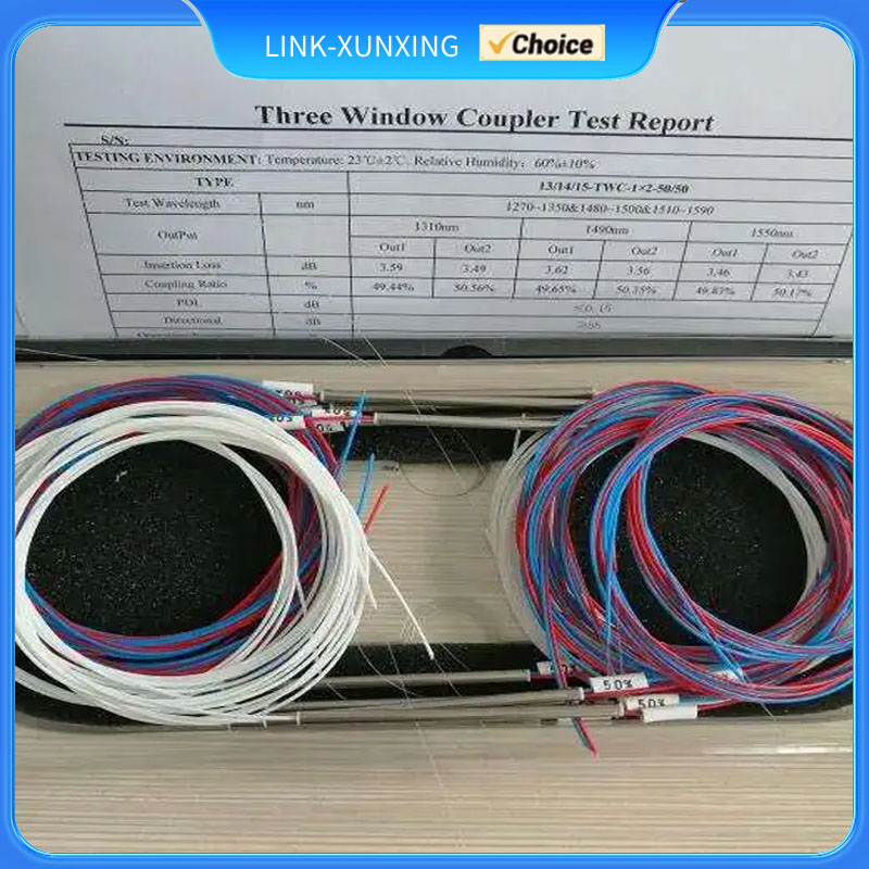 5pcs 1x2 0.9mm 10/90 20/80 30/70 40/60 50/50  Different types  unbalanced coupler fiber optic FBT splitter, without connectors