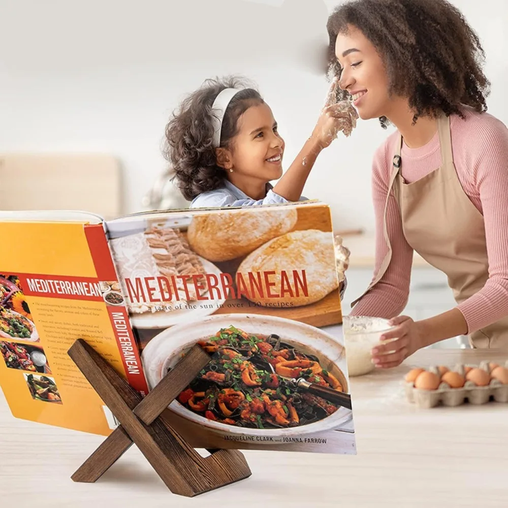 เคาน์เตอร์ครัวไม้ผู้ถือสูตรเดสก์ท็อปเครื่องประดับตําราอาหาร Stand Home Table Decor อ่านหนังสือ Rest