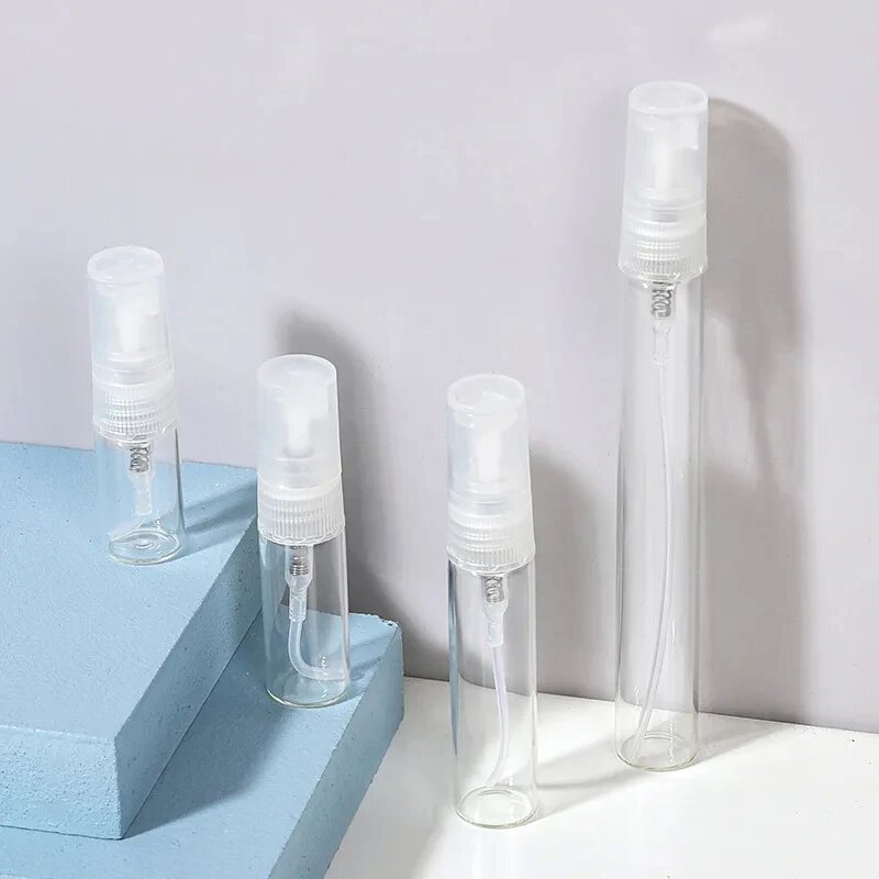 5/10 pces 3ml 5ml 10ml claro mini perfume garrafa de vidro vazio garrafa de cosméticos tubo de ensaio de amostra frascos de vidro fino