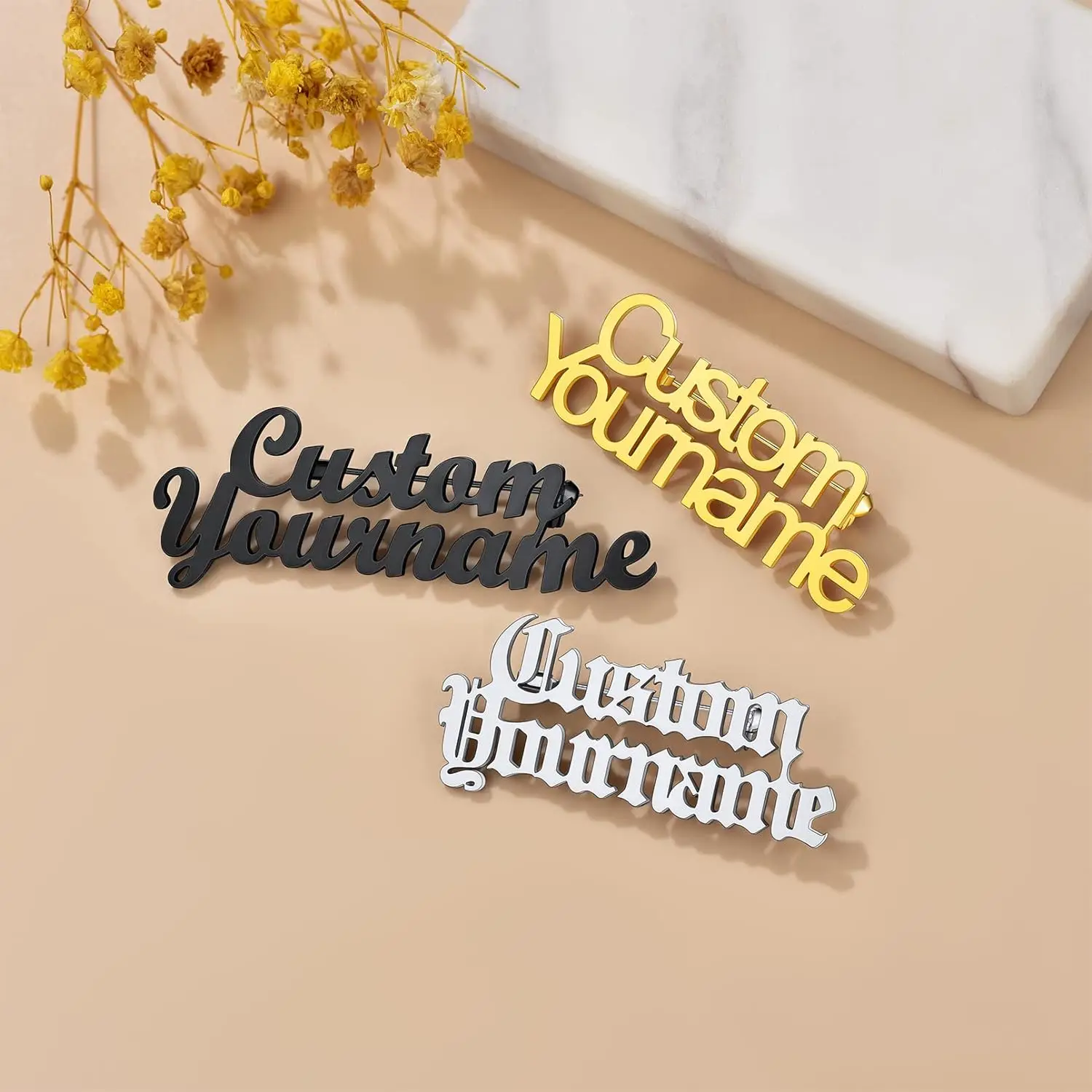 Alfinetes de nome personalizados, alfinetes de colarinho com texto personalizado feitos à mão, alfinetes de colarinho, alfinetes de terno. Um presente personalizado perfeito que pode expr