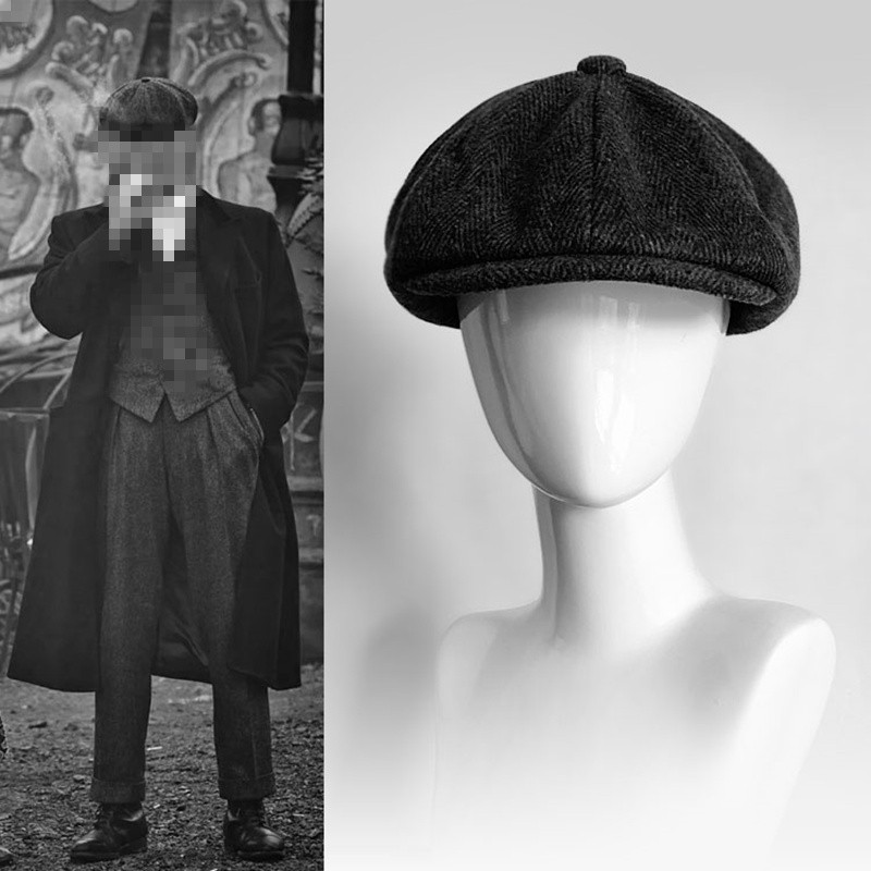 Retro Newsboy Caps Uomo Cappelli ottagonali Pittori britannici Cappelli Autunno Inverno Berretti a spina di pesce Berretti piatti Berretti Hip Hop gorras