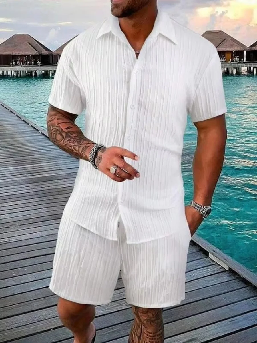 Letnie proste męskie polo na co dzień wygodne, luźne, cienkie bez spodenek z kapturem i krótkim rękawem, modny miejski strój sportowy