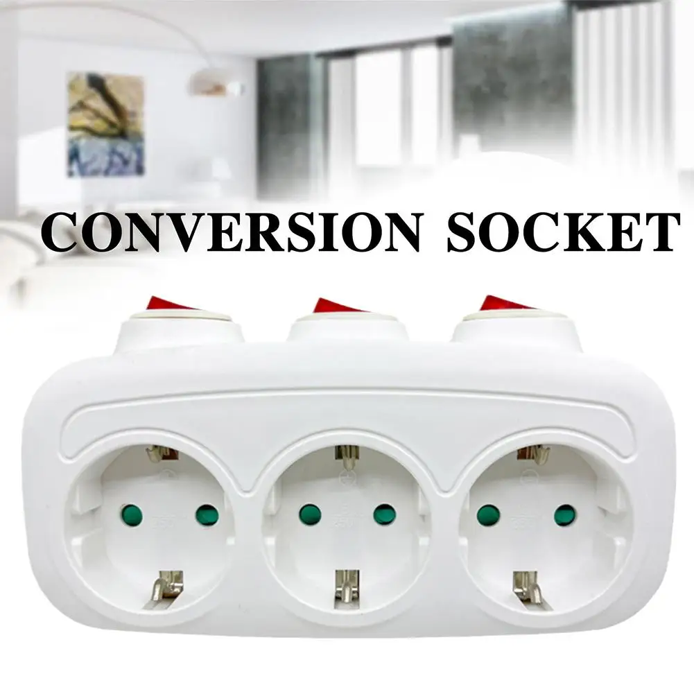EUプラグ付き電気ソケット,オン/オフ,電源ソケット,拡張アダプター,ヨーロッパへの取り付け,1〜3ウェイ,ドイツ規格