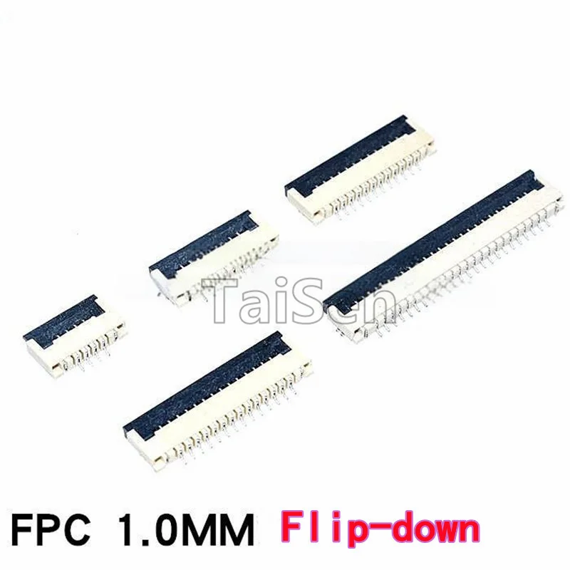 10PCS 1.0MM FPC Slide Connector 4P 6/8/10/12/14/16/20/24/30P Pull-up Pull-down Flip-down connection