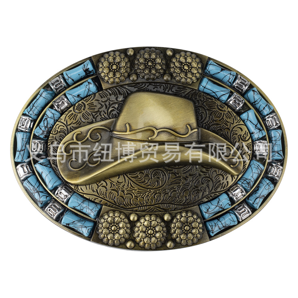 Hübsche Cowgirl-Gürtelschnalle, bunte Edelsteine, ein bewirkter weiblicher Held