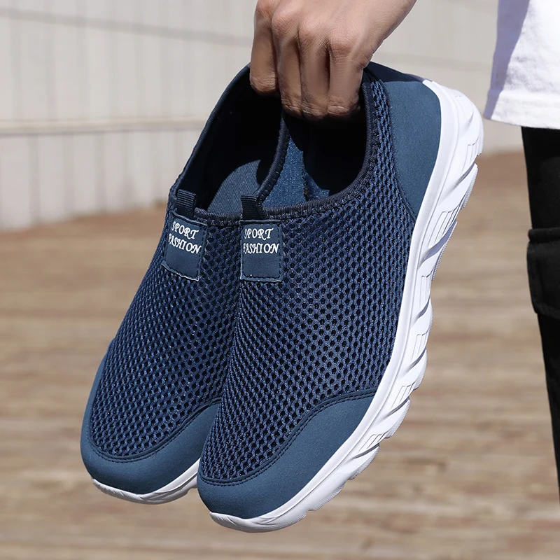 Yrzl novos tênis de corrida para homens respirável sapatos esportivos de pouco peso moda verão respirável tênis para homem plus size 39-46