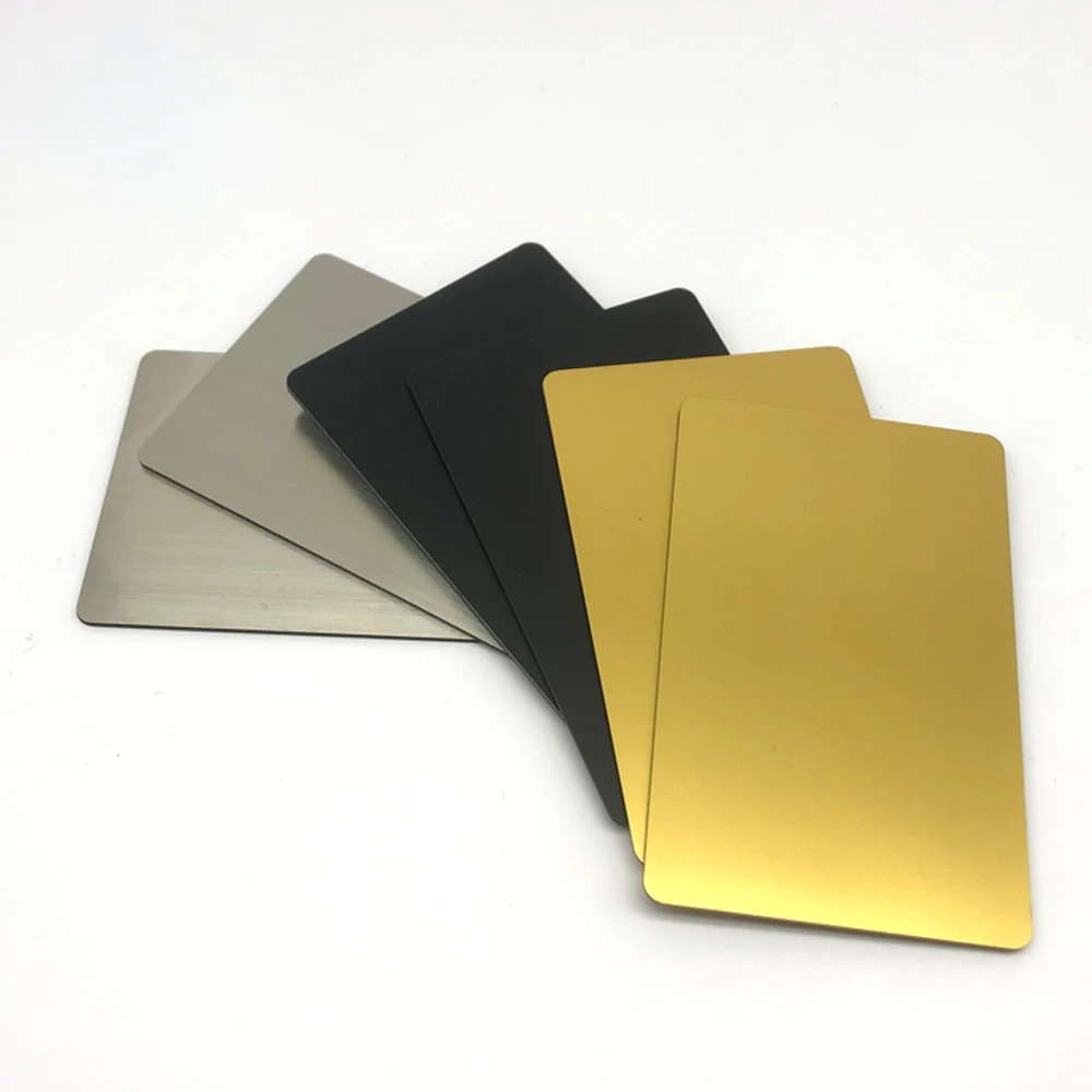 5-Pack 13.56MHz NFC Blank Metal-PVC Hybrid Business Cards with 215 Chip & 504-Byte Memory, Laser Customizable on Metal Side