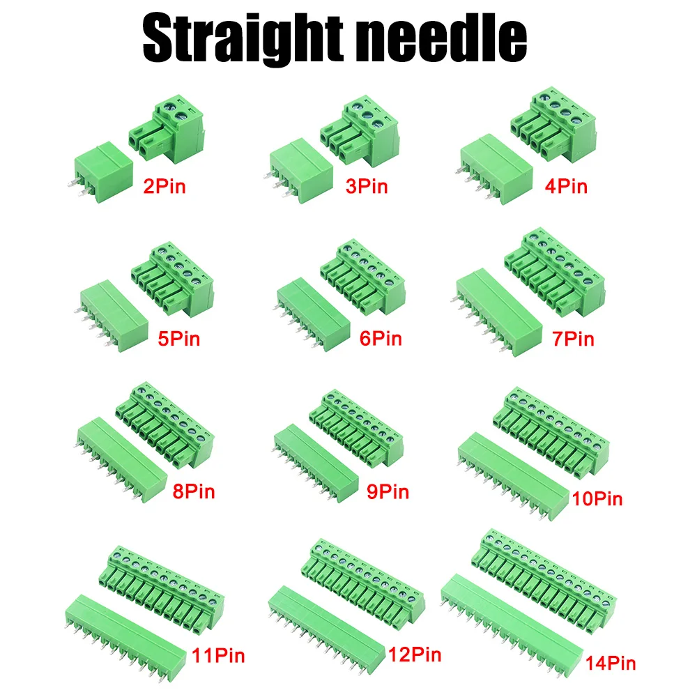 5Pair 15EDG KF2EDG 3.5mm 3.81mm 3.96mm 5.08mm PCB Screw Terminal Block 2-14Pin Male Plug Female Socket Pin Header Wire Connector