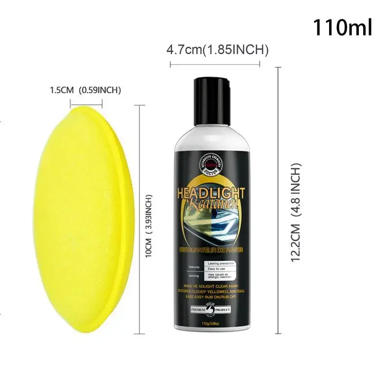 ไฟหน้ารถฟื้นฟูขัด Scratch Remover ซ่อมไฟหน้ารถขัดทําความสะอาดวางสีรถยนต์ Refurbish Agent