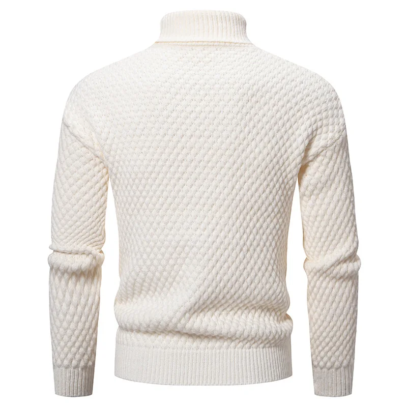 2024 herbst Winter Rollkragenpullover Männer Slim Fit Stricken Pullover Mode Warme Beiläufige gestrickte Pullover Herren Langarm Pullover
