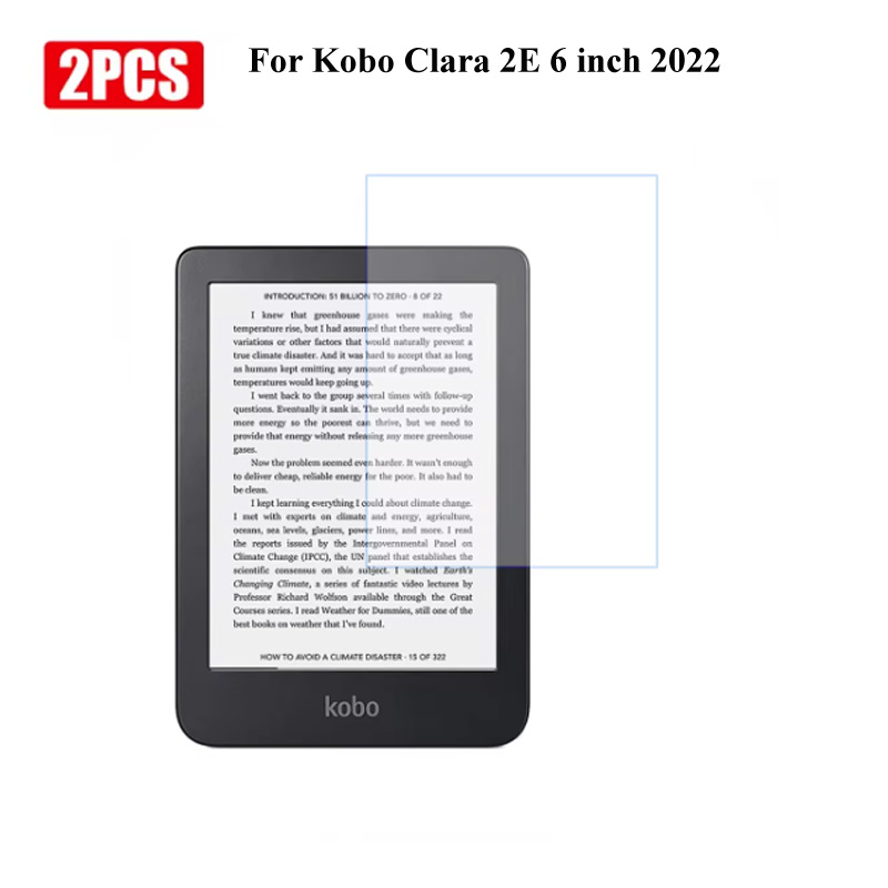 Защитная пленка из закаленного стекла, 2 шт., для KOBO Libra 2 Clara Color BW Clear KOBO Clara 2E 6.0 Elipsa 2E 10,3, защитная пленка