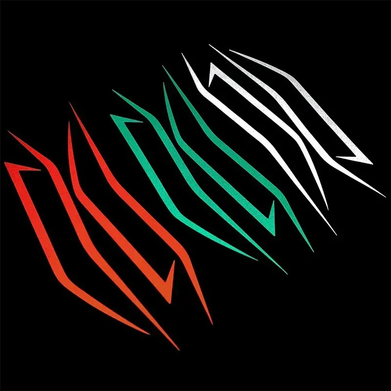 Pegatinas curvas para carenado de motocicleta, calcomanías autoadhesivas decorativas reflectantes para faro delantero, casco de carreras