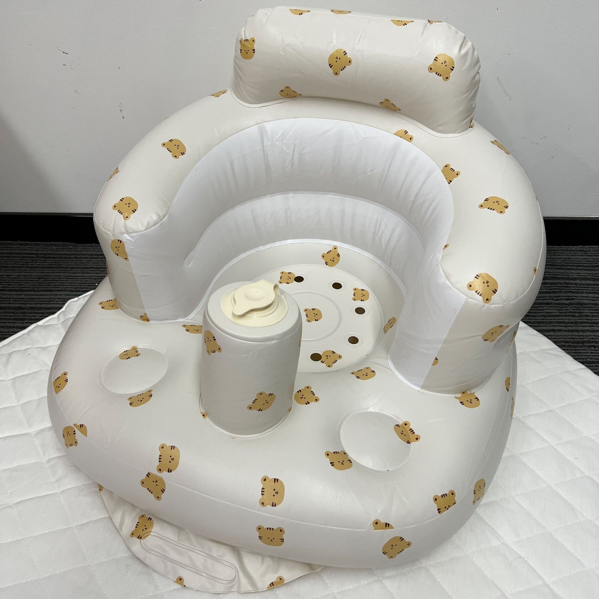 Infant Shining Baby Inflatable Sofa Children Puff Portable Bath Chairs PVC Multifunctional Seat Practice Sitting Bath Stool