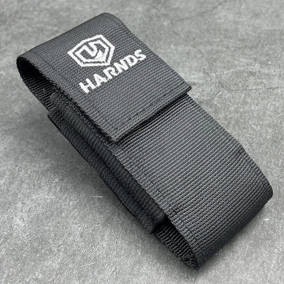HARNDS AK4011 Ballistic Nylon Sheath with Belt Clip Multi Tool Holster with Elastic Side Panels EDC Tools Knife Pouch