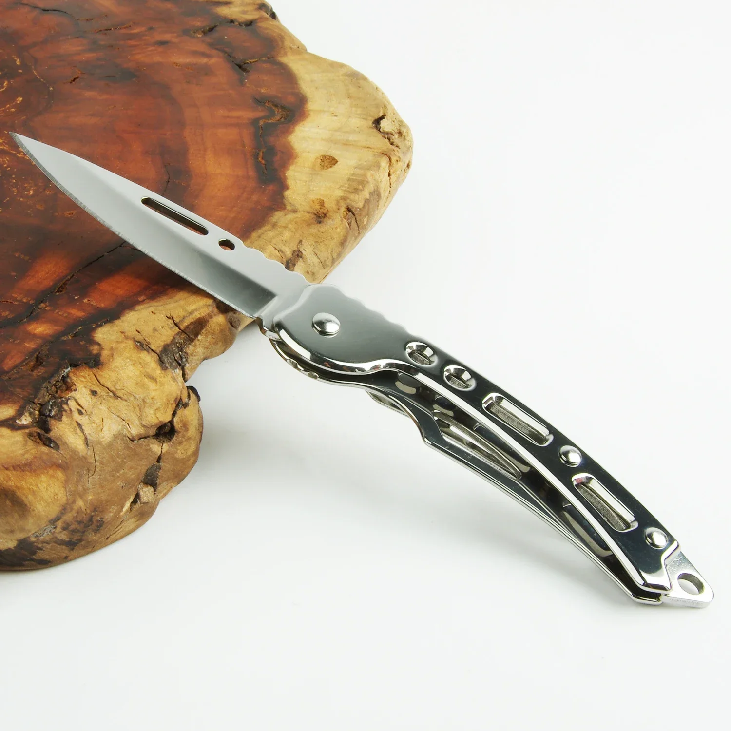 Coltello pieghevole portachiavi in acciaio inossidabile Coltello da trasporto per esterni Coltello da tasca affilato a specchio Coltello da frutta Coltello pieghevole
