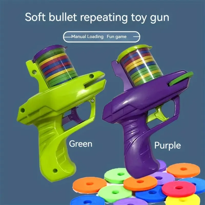 Pistola de zanahoria OVNI para niños, pistola de balas de seguridad, 15 EVA, juguete para exteriores, batalla de balas, juguete interactivo divertido de descompresión