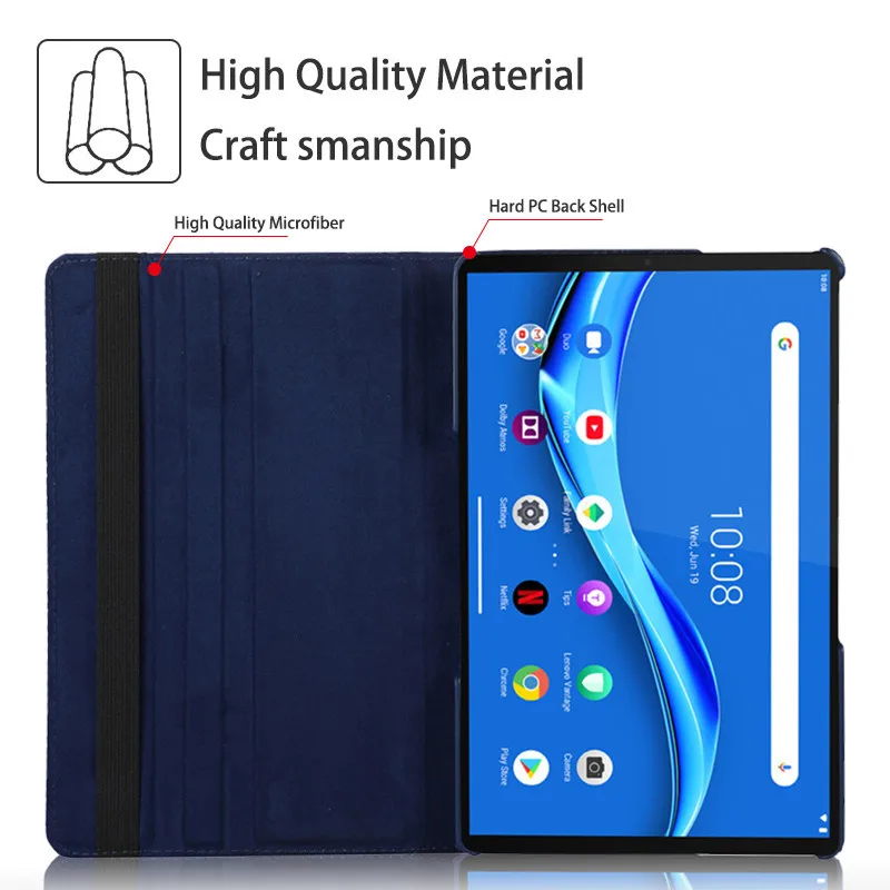 Funda para tableta con soporte giratorio 360 para Lenovo Tab M10 3. a generación TB328FU TB328XU M10 plus Gen 3 10,6 TB125FU TB128FU M9 TB-310FU
