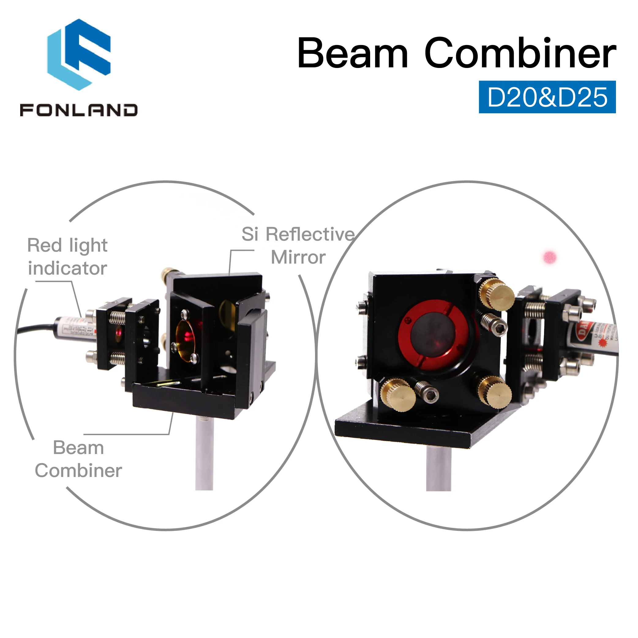 FONLAND ZnSe Tia Bộ Combo Bộ D20/25Mm ZnSe Tia + Tặng Bộ Combo Núi Đỏ Con Trỏ Cho CO2 chữ Khắc Laser Cắt