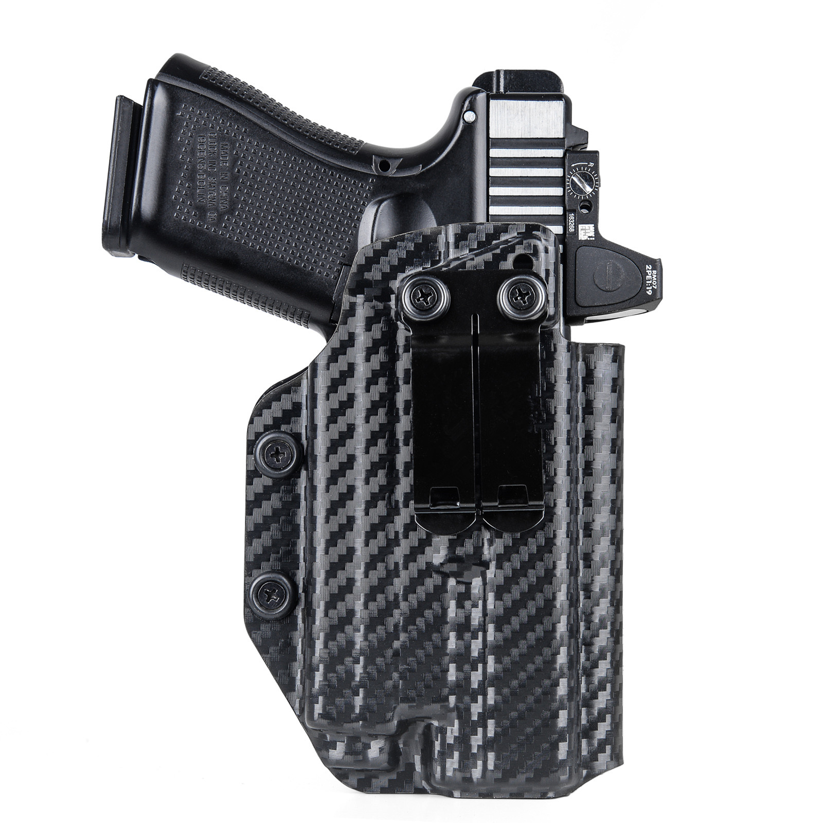 IWB Kydex Holster for Glock 19 19X 23 25 32 44 45 with Olight Baldr S Tactical Flashlight Inside Waistband Concealed Carry