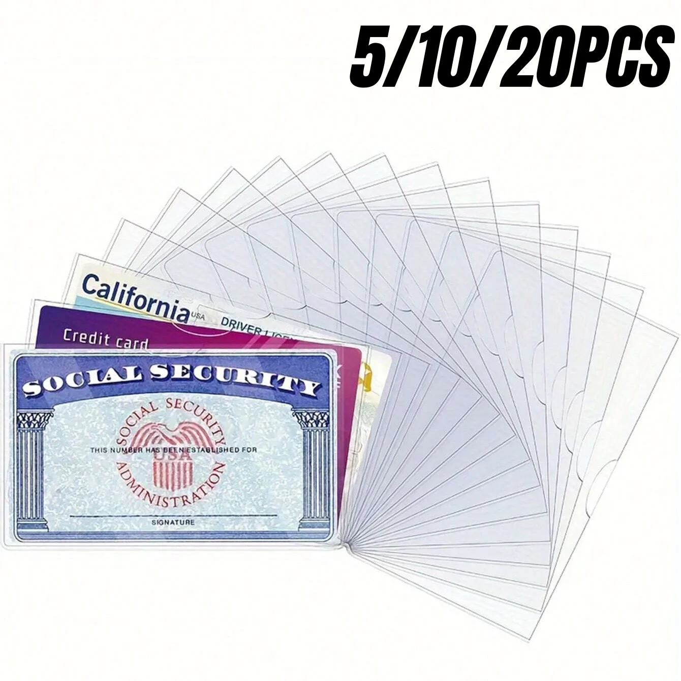 5/10/20 pezzi maniche protettive per carte in PVC impermeabili coperture protettive morbide e trasparenti per carte di credito di assicurazione medica di sicurezza sociale