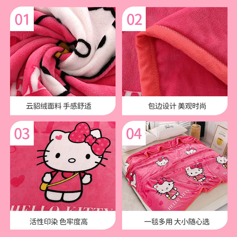 Одеяло с героями мультфильмов «Hello Kitty», Kawaii Kt Cat, домашний текстиль, фланелевое мягкое теплое одеяло, постельное белье, чехол для дивана для девочек, подарок