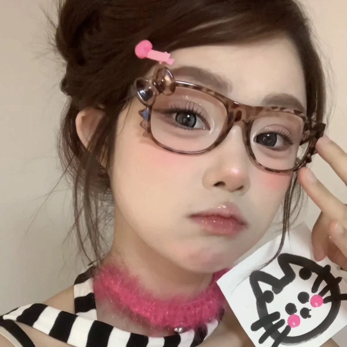 Kawaii Hellokitty Occhiali Retro Anime KtEyewear Accessorio decorativo Y2k CartoonFrames senza lenti Regali per ragazze di moda