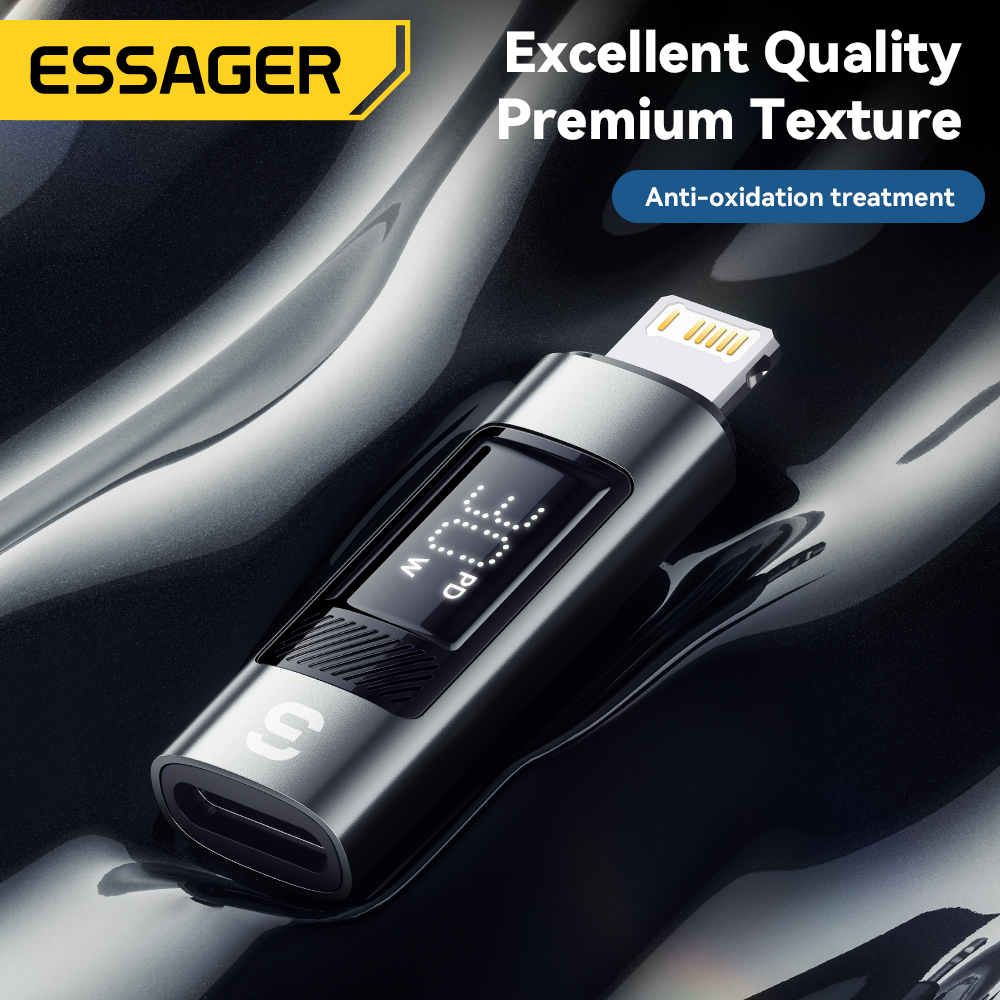 Essager Type C to Lighting OTG Adapter Digital Display Fast Charging Type-C Female To Lightning Male Connector For iPhone 15 14