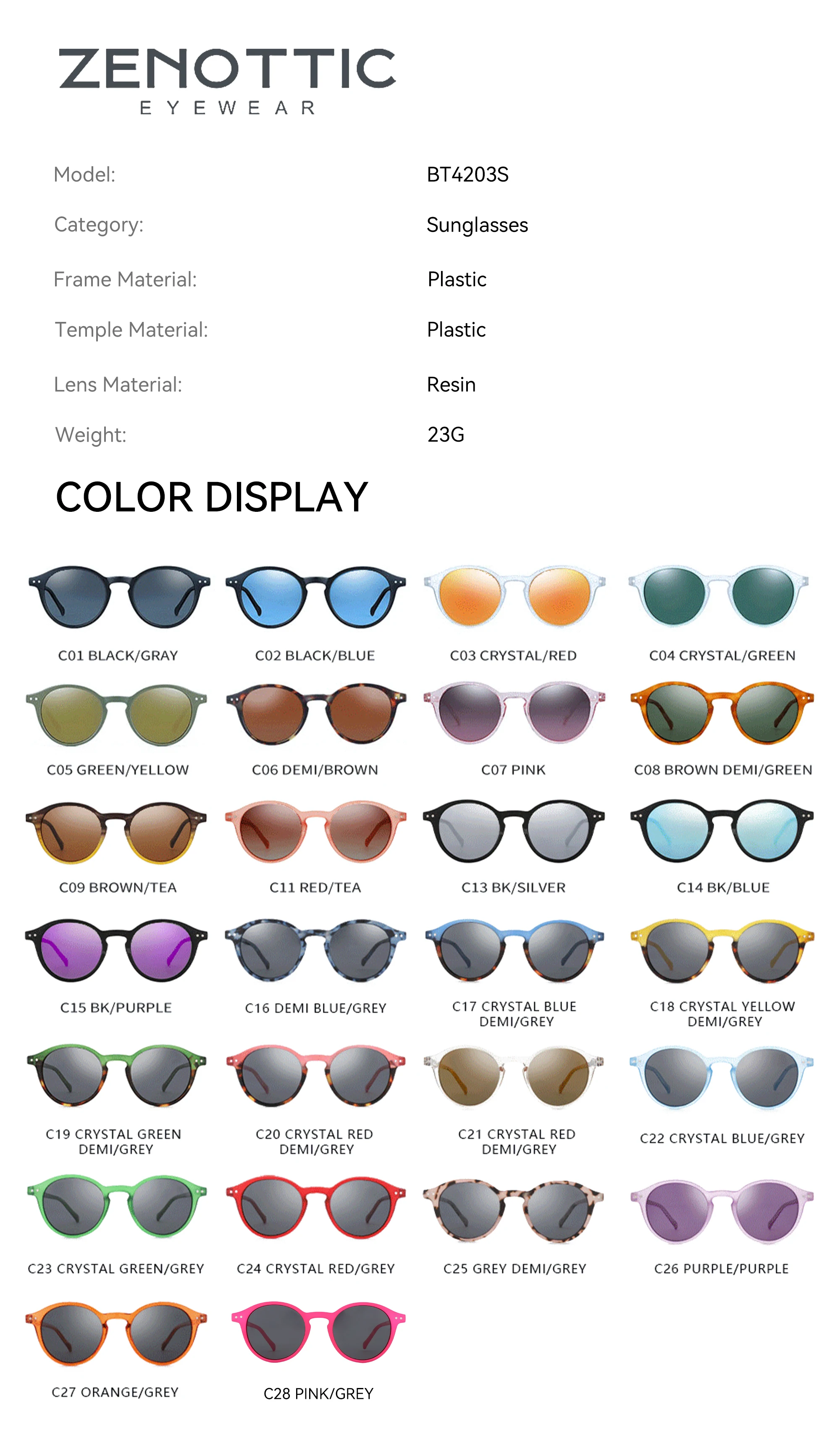 ZENOTTIC (ขนาด S) Retro Circularแว่นตากันแดดPolarized 2024 ผู้ชายผู้หญิงวินเทจแว่นตากันแดดรอบเล็กUV400 แว่นตาShades