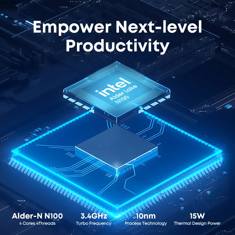 CHUWI LarkBox X Mini PC Intel N100 Game PC UHD Graphics for 12th Gen Intel Processors 12GB RAM 512GB SSD WiFi 6 Desktop Computer