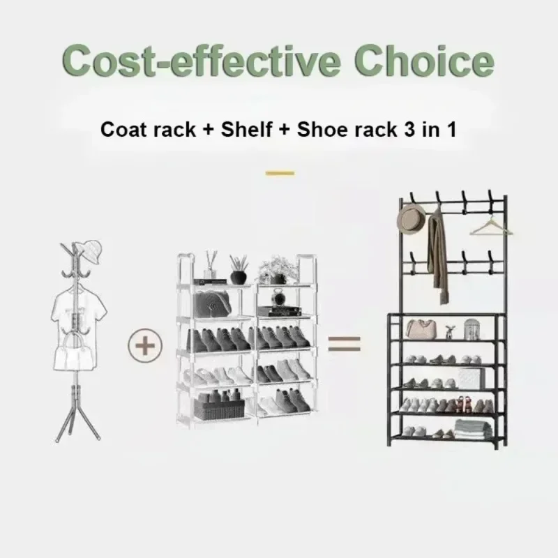 Shoe rack Multi-Layer household floor integrated coat and hat rack shoe door simple multi-functional rack